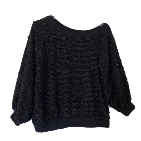 1. STATE Womens Black Striped Long Sleeve Asymmetrical Neckline Sweater EUC Sz S - Picture 1 of 10